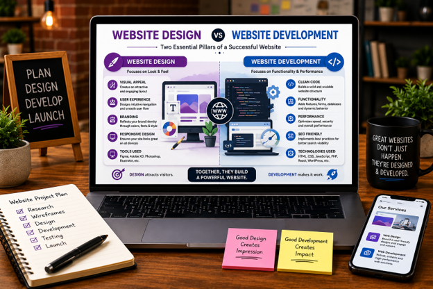 Website Design vs Website Development: What's the Difference